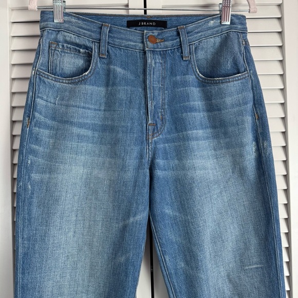 J Brand Ivy Slouchy High Rise Straight Leg Baggy Crop Jeans Step Hem Size 25 - Picture 2 of 10